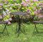Bistrotisch Garten Elegant Gartenset Tisch 2x Stuhl Eisen Gartengarnitur Braun Bistroset Metall Garten Set