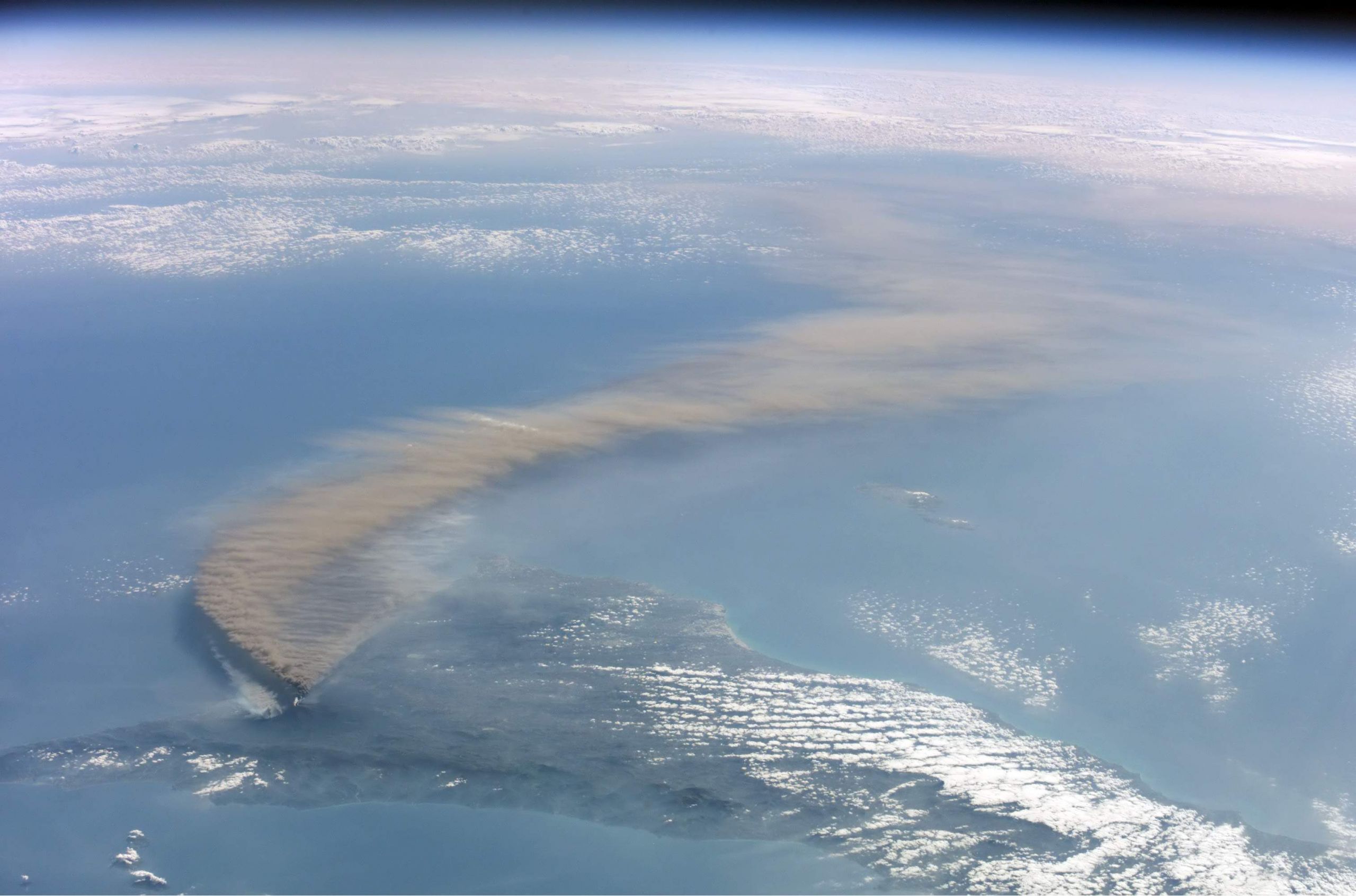 Etna smoke seen from space