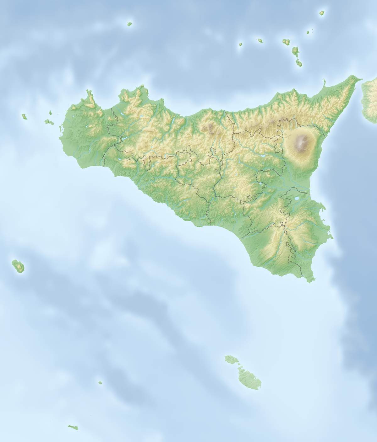 1200px Relief map of Italien Sizilien