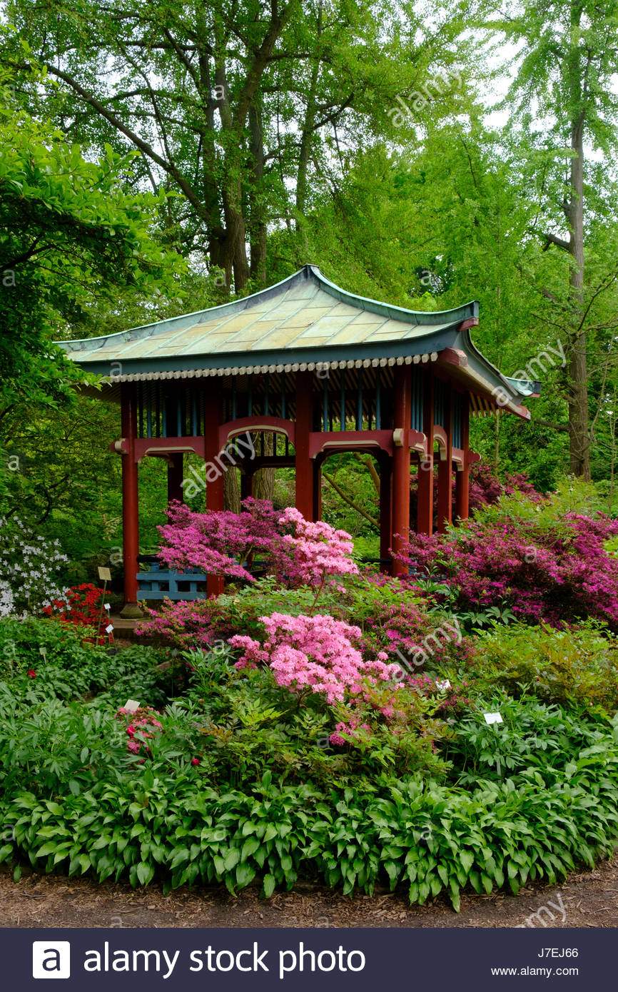 asiatischen stil pavillon im berliner botanischen garten in dahlem berlin deutschland j7ej66