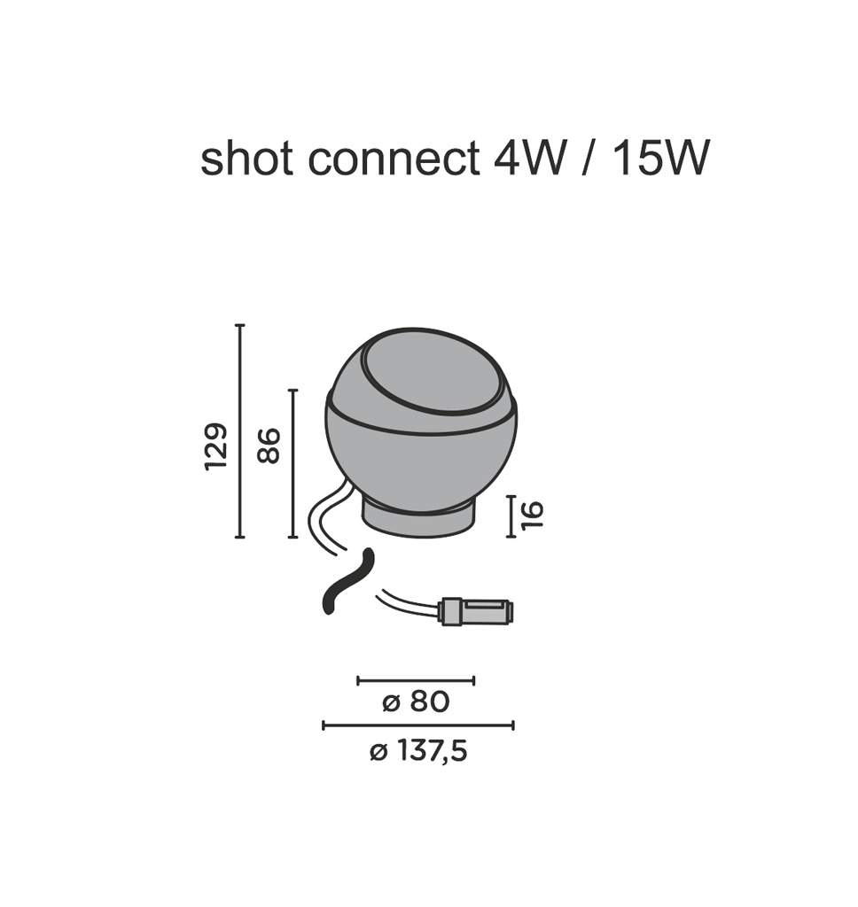 ip44 de shot connect bodenleuchte technische zeichnung