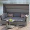 Garten Couch Lounge Luxus Loungebett Hawaii Halbrundgeflecht Multifunktional