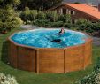 Garten Pool Aufblasbar Luxus Rundformbecken Holzoptik 120 Cm Tiefe