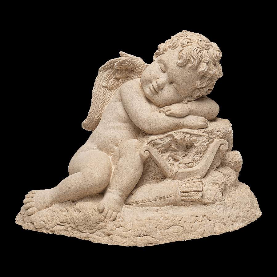 gartenskulptur schlafender amor steinguss 3199 in