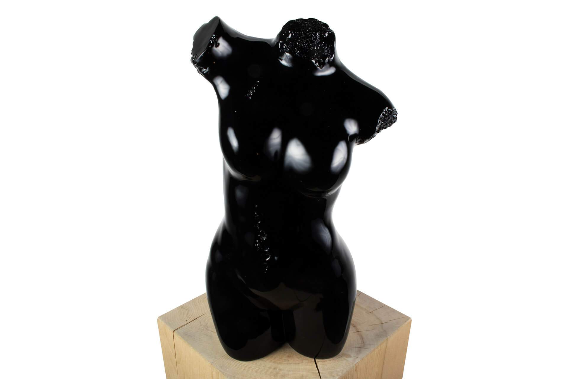 kl modern frau akt torso schwarz mensch skulptur plastik figur deko modern 02