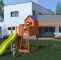 Garten Spielhaus Kinder Frisch Spielturm Sparset "fancy Lodge" Teakfarben Inkl Rutsche Gelb
