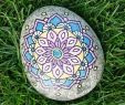 Garten Steinkunst Elegant Mandalablume Auf Stein Handpaintedrock Handgefertigt