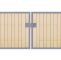 Garten tor Neu Einfahrtstor Premium 2 Flügelig Symmetrisch Mit Holzfüllung Senkrecht Anthrazit Breite 500 Cm X Höhe 200cm