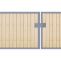 Garten tore Genial Premium Line Einfahrtstor asymmetrisch 2 Flügelig Mit Holzfüllung Senkrecht Anthrazit Breite 450 Cm X Höhe 140cm