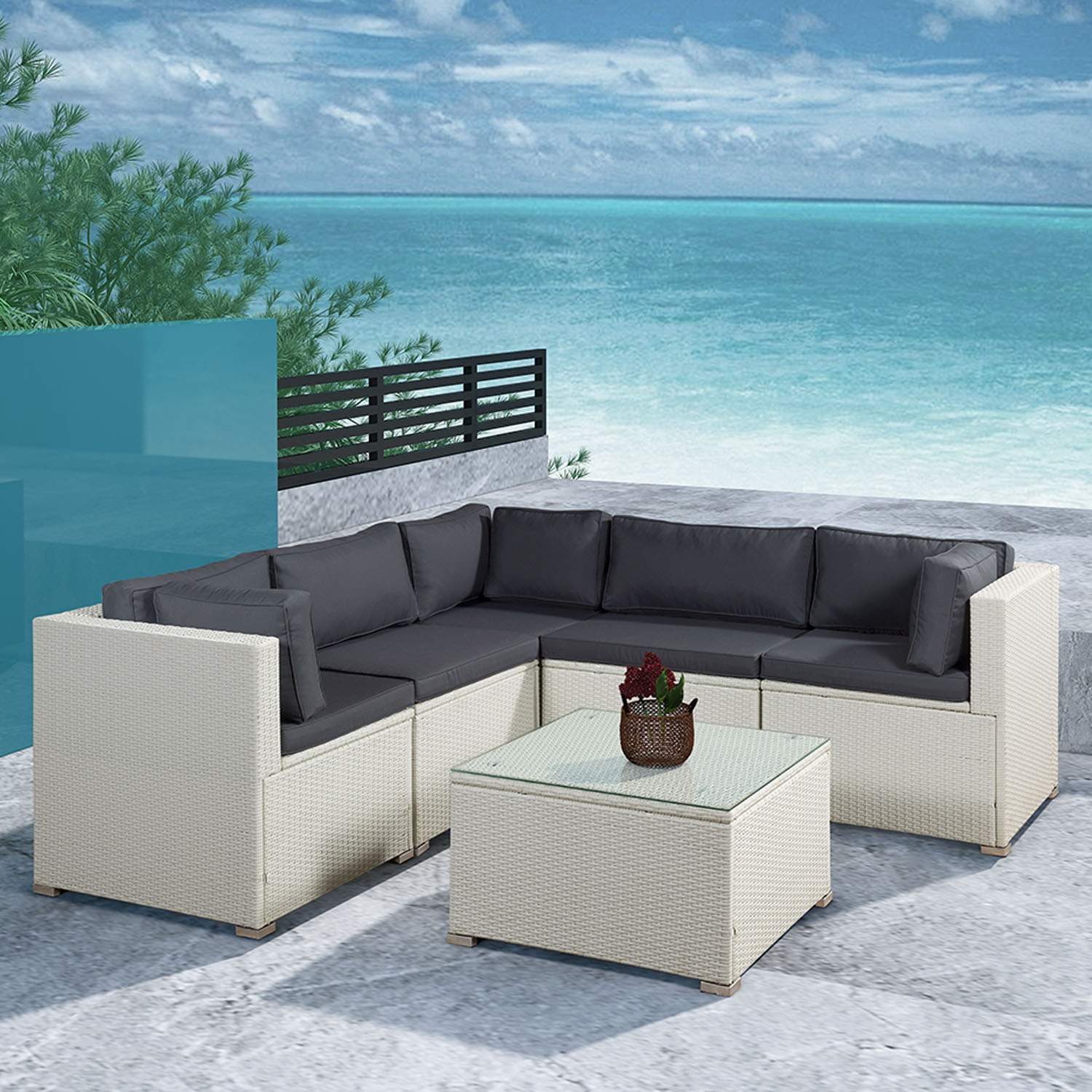 Lounge Ecksofa Garten Elegant Trendy Lounge Polyrattan Sitzgruppe