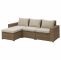 Lounge sofa Garten Elegant sollern 3er Sitzelement Außen Mit Hocker Braun Braun