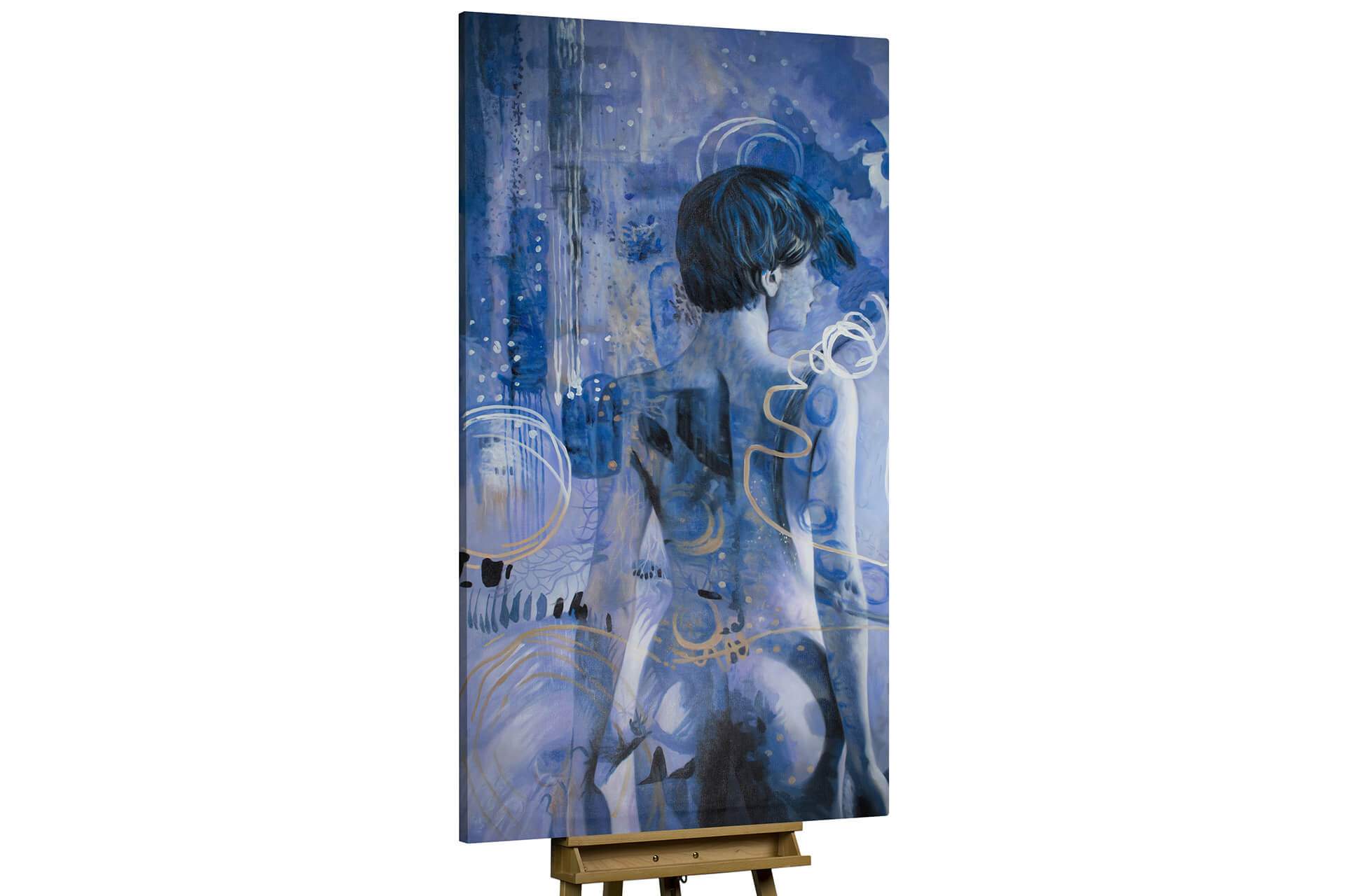 kl frau blau abstrakt nackt verfuehrung modern modern acryl gemaelde oel bild 02
