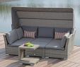 Rattan sofa Garten Elegant Loungebett Hawaii Halbrundgeflecht Multifunktional