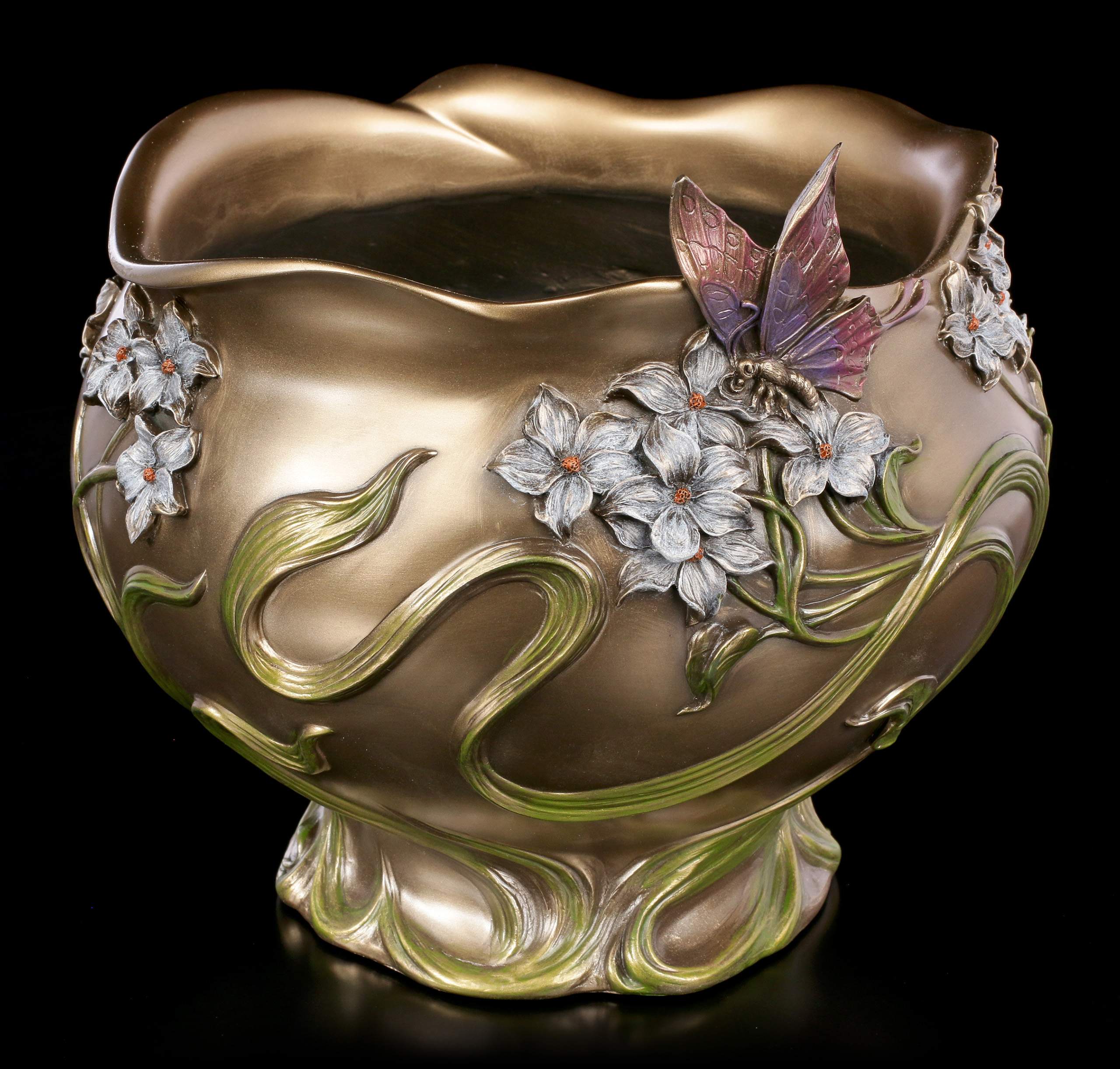 Jugendstil Blumen Vase Schmetterling