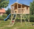 Spielhaus Kinder Garten Das Beste Von Stelzenhaus Set "benjamin" Naturbelassen Inkl Rutsche Blau Netzrampe