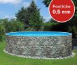 Swimming Pool Garten Neu Einzelbecken Rundpool Poolsana Stone 5 00 X 1 20 M Folie 0 5 Mm