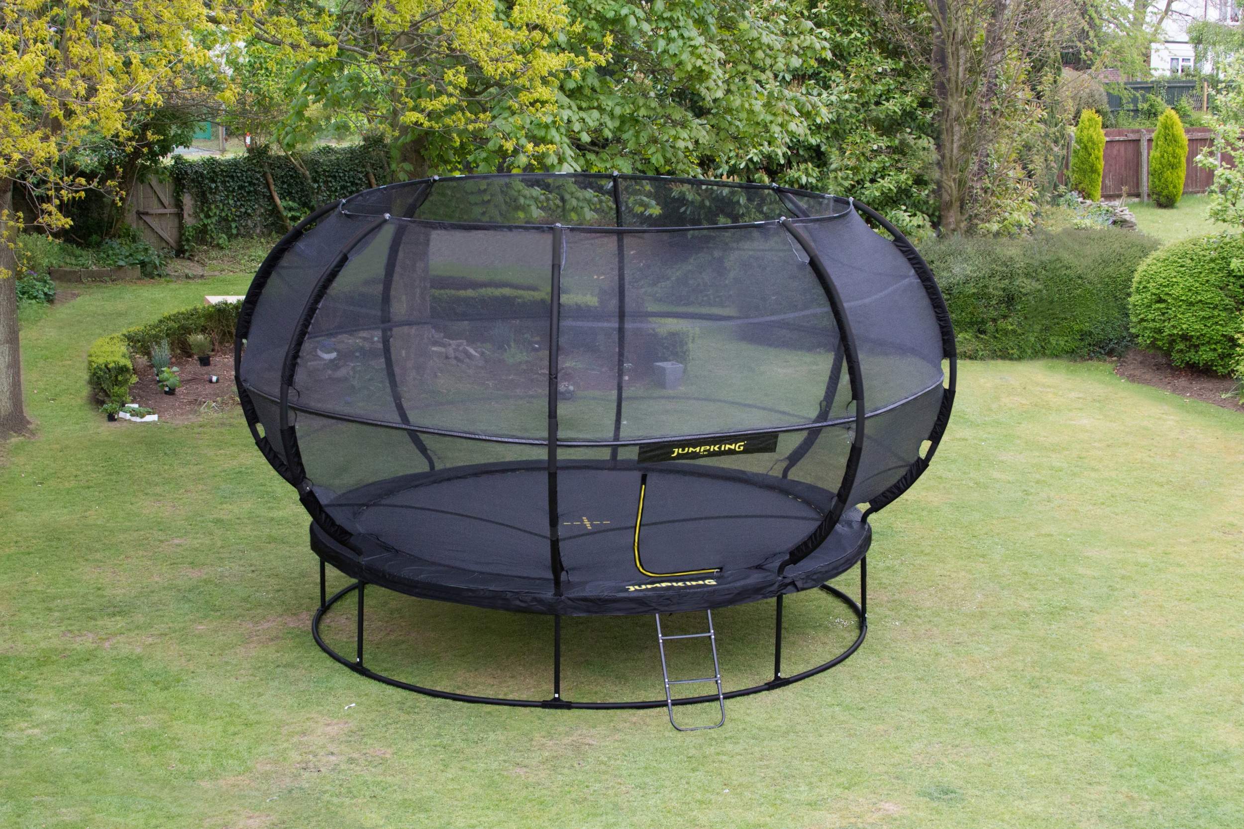 jumpking trampoline met net en ladder zorbpod 366 cm blauw 2